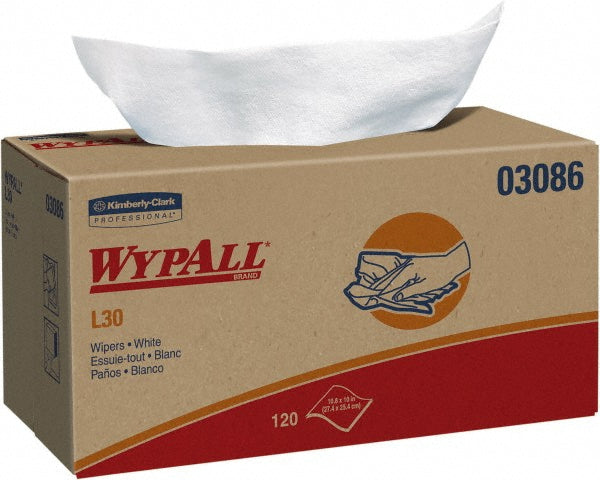 WypAll 03086 GeneralClean L30 Heavy Duty Cleaning Towels, Pop-Up Box, Strong & Soft Towels, White