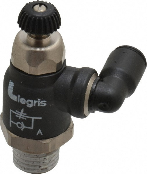 Legris 7045 56 14 Air Flow Control Valve Compact Swivel Outlet Flow Control, Tube x NPT, 1/4" Tube OD