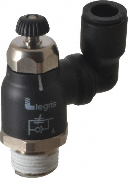 Legris 7045 60 18 Air Flow Control Valve Compact Swivel Outlet Flow Control, Tube x NPT, 3/8" Tube OD