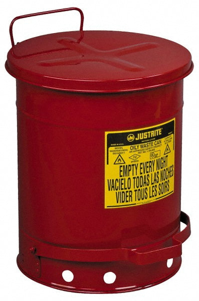 Justrite Mfg. Company 09300 10 Gallon Capacity, Galvanized Steel Disposal Can