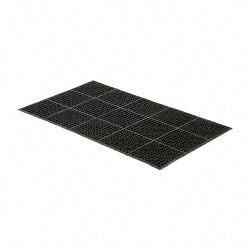 Wearwell 474.12X3X5BK Anti-Fatigue Mat 5' Long, 3' Wide, 1/2 Thick, Natural Rubber, Beveled Edges, Medium-Duty