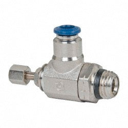 Pro-Source 2556114467PRO Air Flow Control Valve Meter Out Knob Adjusted Flow Control, 1/4" Tube OD