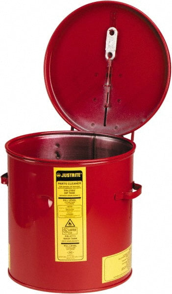 Justrite Mfg. Company 27602 2 Gallon Capacity, 24-Gauge Coated Steel Body, Red Dip Tank