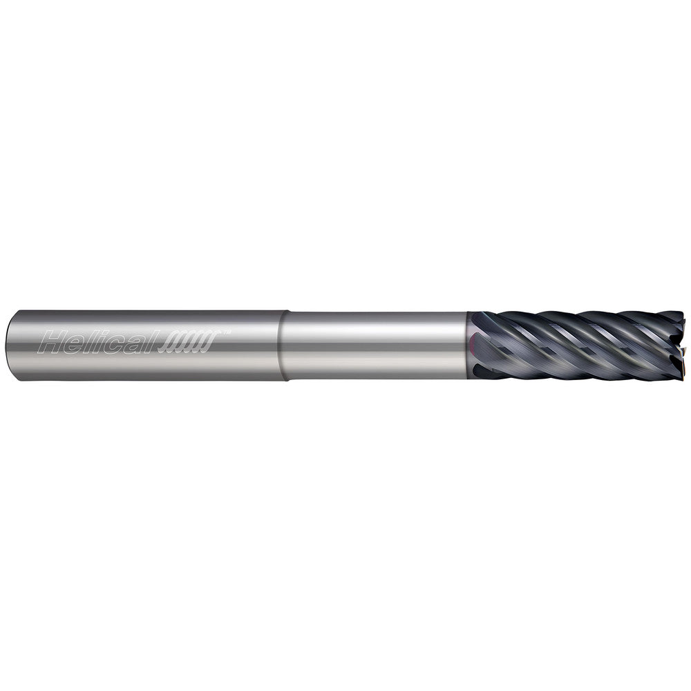 Helical Solutions 86769 Corner Radius End Mill 3/8" Dia, 1/2" LOC, 0.0200" Radius, 5 Flute, Solid Carbide