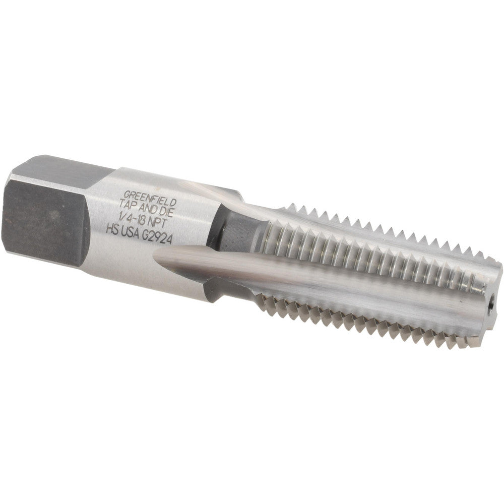 Widia 2750437 Standard Pipe Taps Thread Standard NPT Thread Size (Inch) 1/4-18 Material High-Speed Steel Coating/Finish Bright/Uncoated Chamfer Standard Number Of Flutes 4