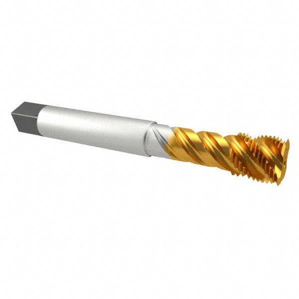 Emuge CU513700.5048 Spiral Flute Tap 9/16-18 UNF, 5 Flutes, Bottoming, 2B Class of Fit, Cobalt, TIN Coated