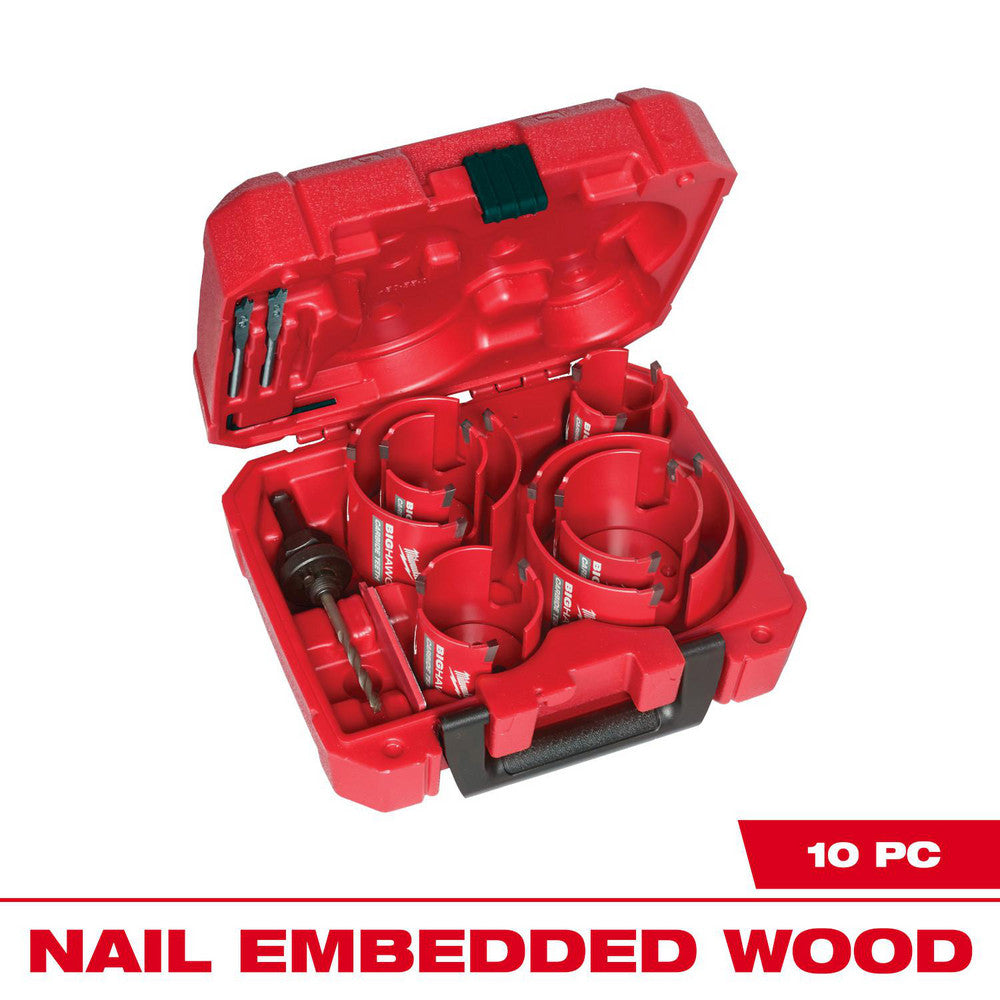 Milwaukee Tool 49-56-9290 Hole Saw Kits Minimum Saw Diameter (Decimal Inch) 1-3/8 Maximum Saw Diameter (Decimal Inch) 6-1/4 Number of Hole Saws 10 Maximum Cutting Depth 2.4375in Cutting Edge Style Toothed Material Carbide Grit