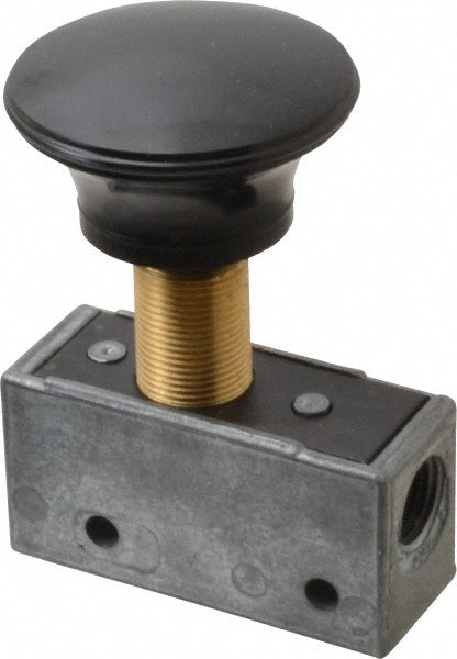Mead MV-140 Mechanically Operated Valve 3-Way Pilot, Palm Actuator, 1/8" Inlet, 2 Position