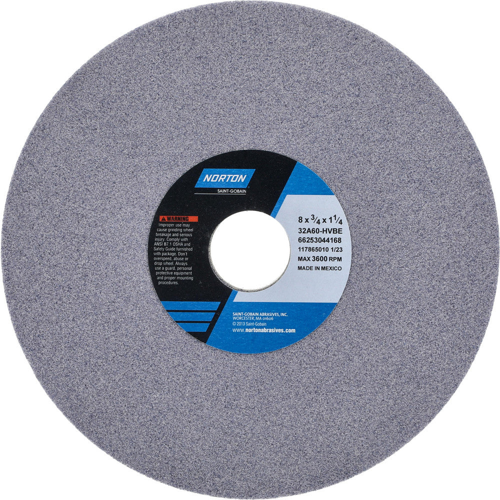 Norton 66253044168 Surface Grinding Wheel 8" Dia, 3/4" Thick, 1-1/4" Hole, 60 Grit, H Hardness