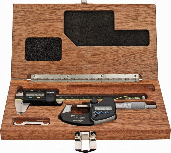Mitutoyo 64PKA076B Machinist Caliper & Micrometer Kit 4 pc, 0 to 6" Caliper, 0 to 1" Micrometer