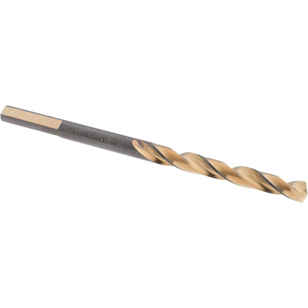 Hertel H95006109 Jobber Length Drill Bit #10 (0.1935) Dia, 137 deg, HSS