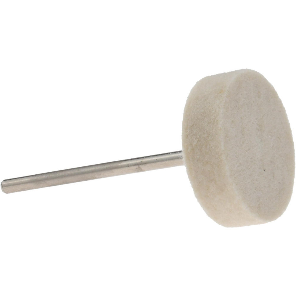 Value Collection 516104 Mounted Polishing Bob Wheel Shape, 7/8" Max Dia, 3/32" Shank Dia, Wool Felt