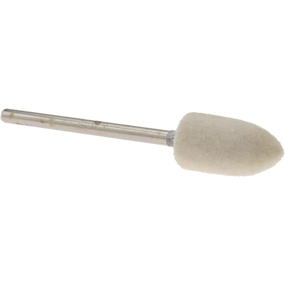 Value Collection 516100 Mounted Polishing Bob Flame Shape, 5/16" Max Dia, 3/32" Shank Dia, Wool Felt