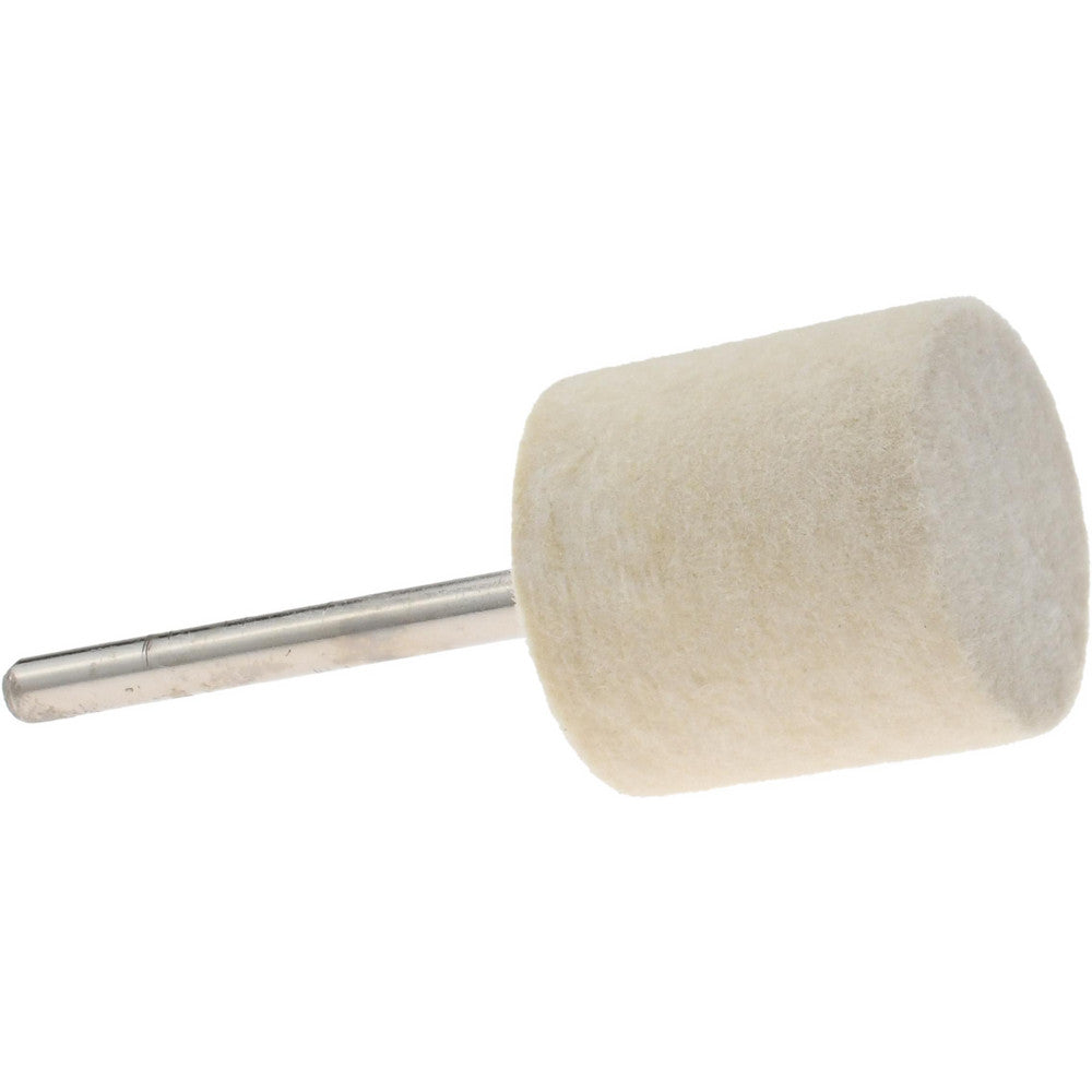 Value Collection 516124 Mounted Polishing Bob Cylinder Shape, 3/4" Max Dia, 1/8" Shank Dia, Wool Felt
