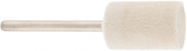 Value Collection 516187 Mounted Polishing Bob Cylinder Shape, 1/2" Max Dia, 1/8" Shank Dia, Wool Felt