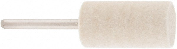 Value Collection 516120 Mounted Polishing Bob Cylinder Shape, 1/2" Max Dia, 1/8" Shank Dia, Wool Felt