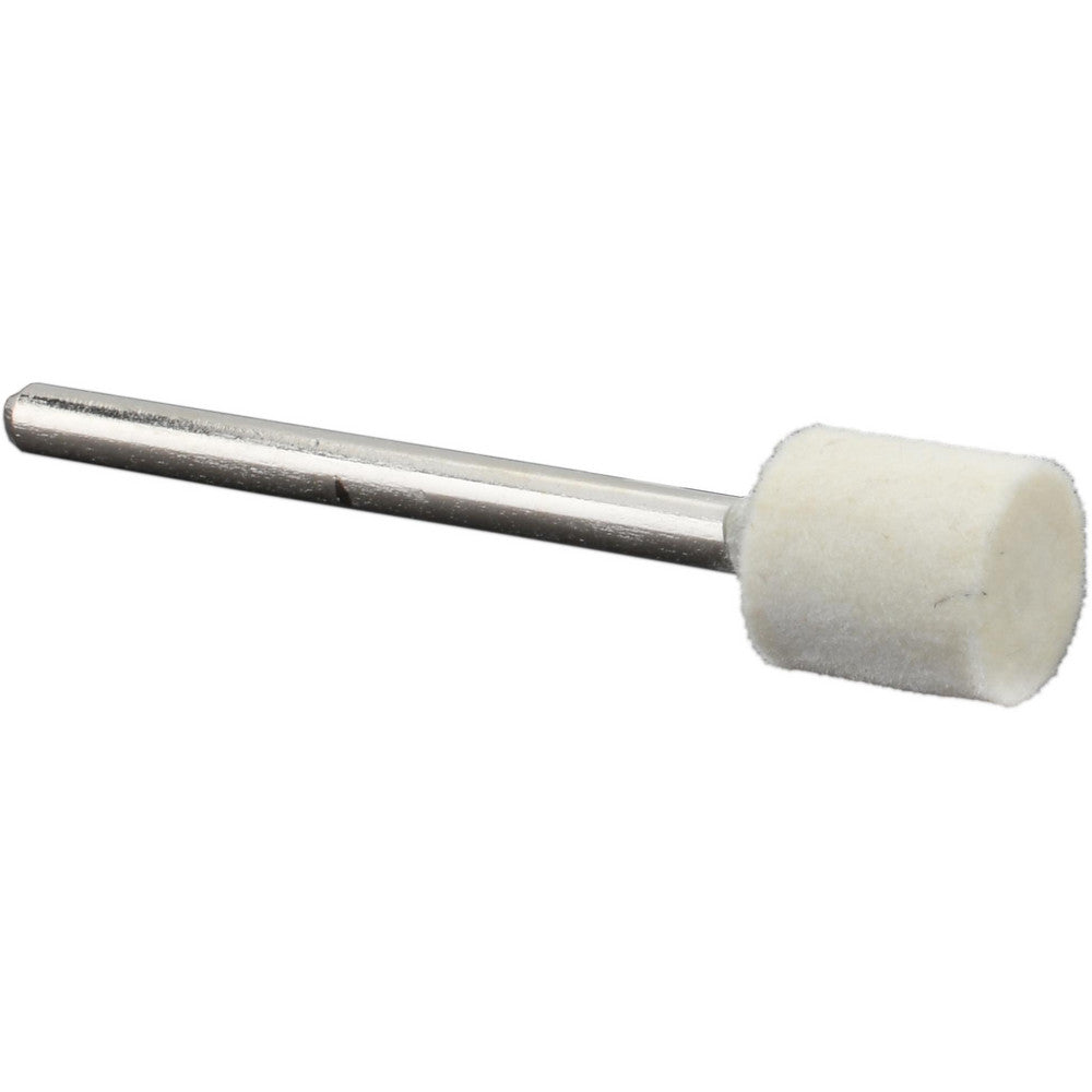 Value Collection 516113 Mounted Polishing Bob Cylinder Shape, 3/8" Max Dia, 1/8" Shank Dia, Wool Felt