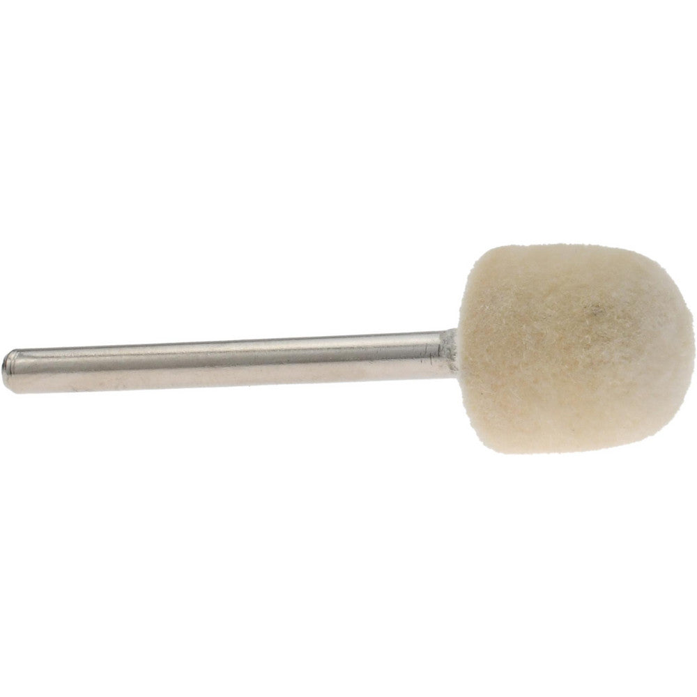 Value Collection 516153 Mounted Polishing Bob Oval Shape, 1/2" Max Dia, 1/8" Shank Dia, Wool Felt