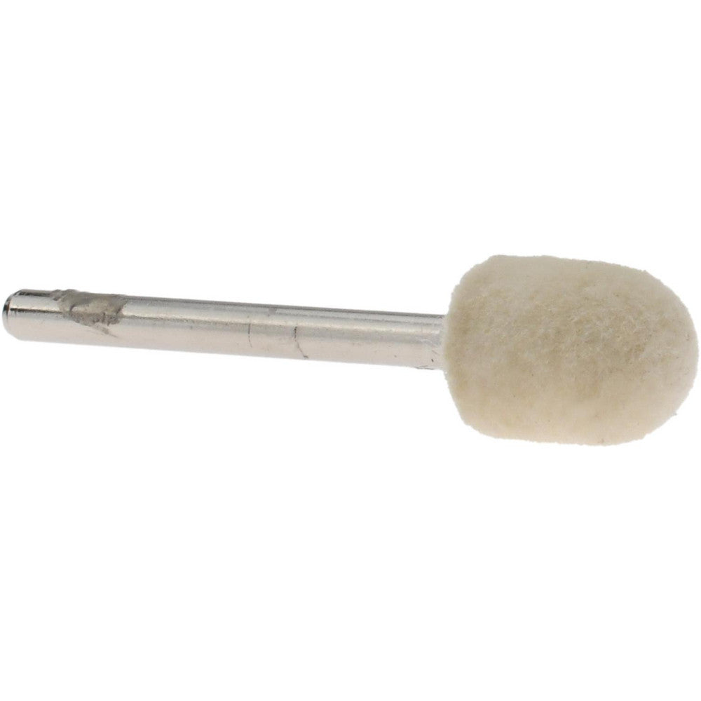 Value Collection 516190 Mounted Polishing Bob Oval Shape, 3/8" Max Dia, 1/8" Shank Dia, Wool Felt