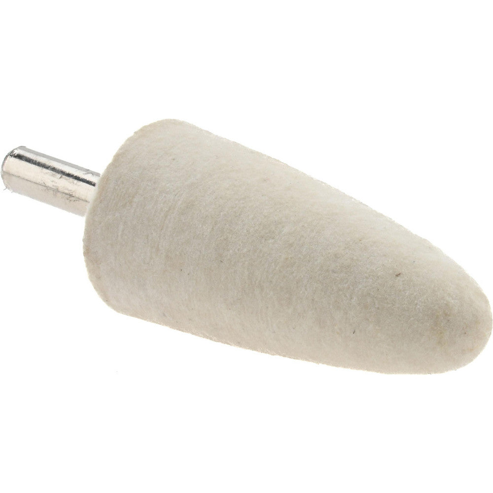 Value Collection 516152 Mounted Polishing Bob Conical Shape, 1" Max Dia, 1/4" Shank Dia, Wool Felt
