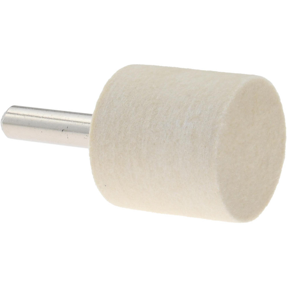 Value Collection 516130 Mounted Polishing Bob Cylinder Shape, 1" Max Dia, 1/4" Shank Dia, Wool Felt