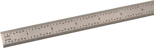 SPI 13-963-4 Steel Rule 48" OAL, 16R Graduation, Flexible, 3/4" OAW