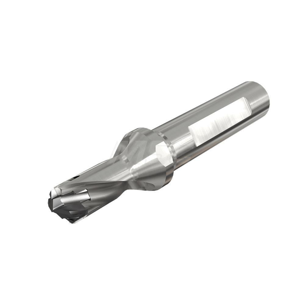 Iscar 3203287 Replaceable-Tip Drill 0.236 to 0.252" Dia, 0.35" Max Depth, 1/2" Weldon Flat Shank