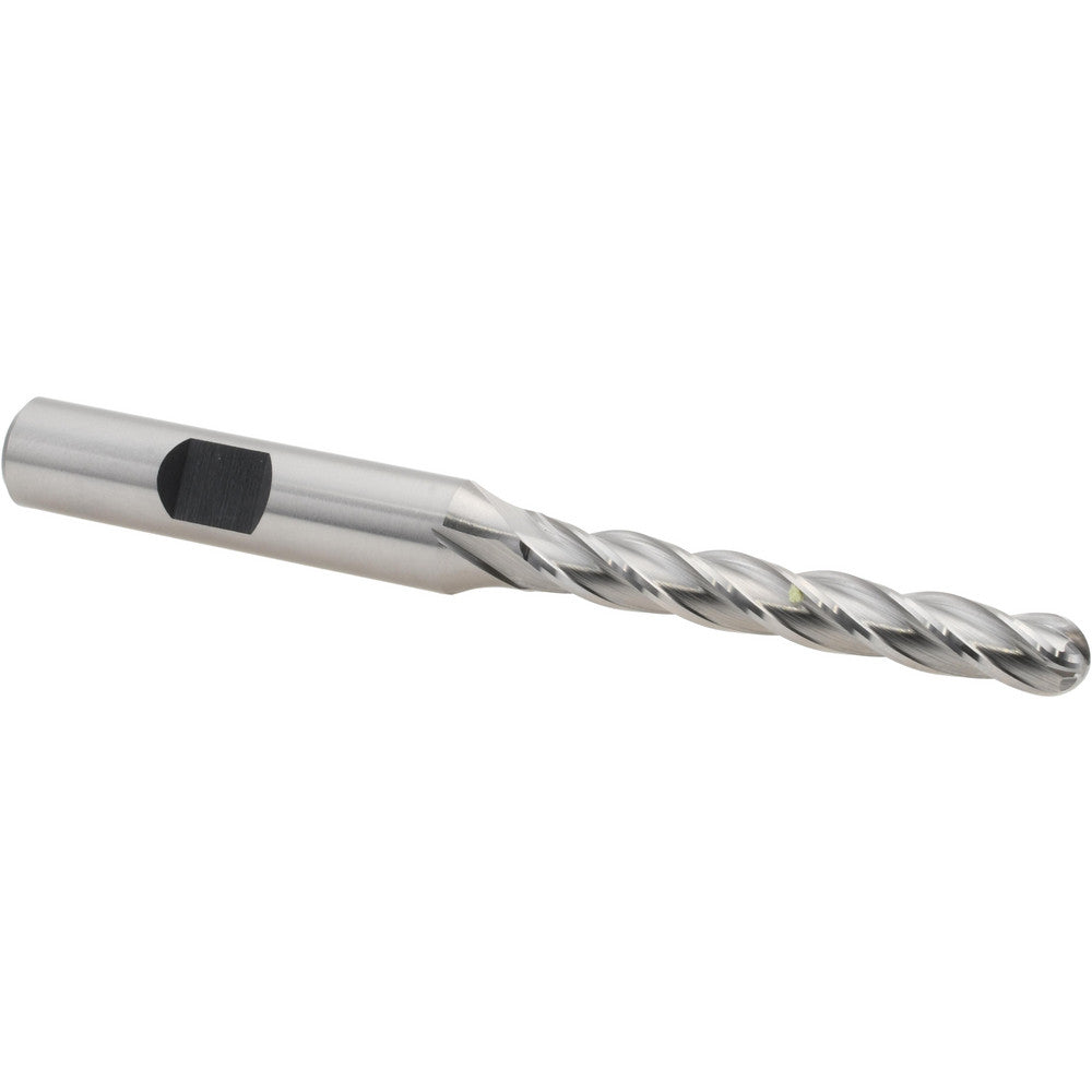 Hertel E299914035 Ball End Mill 1/4" Dia, 1-3/4" LOC, 4 Flute, Cobalt