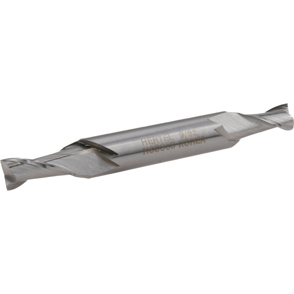 Hertel E2050018 Square End Mill 9/32'' Dia, 9/16'' LOC, 3/8'' Shank Dia, 3-1/8'' OAL, 2 Flutes, Cobalt