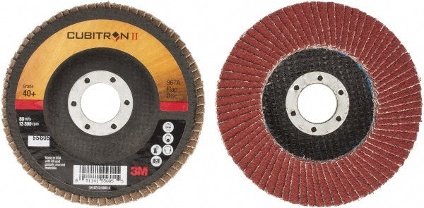 3M 7000148181 Flap Disc 7/8" Hole, 40 Grit, Ceramic, Type 27