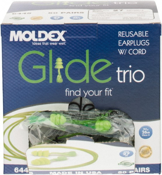 Moldex 6445 Earplug 27dB, Polyvinylchloride, Flanged, No Roll, Corded