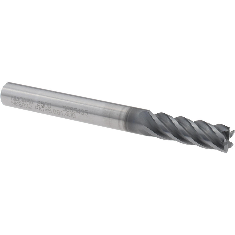 Seco 17004307 Corner Radius End Mill 1/4" Dia, 3/4" LOC, 0.0150" Radius, 5 Flute, Solid Carbide