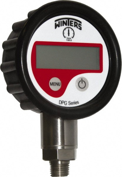 Winters DPG224 Pressure Gauge 2-1/2" Dial, 0 to 10,000 psi, 1/4" Thread, NPT, Lower Mount