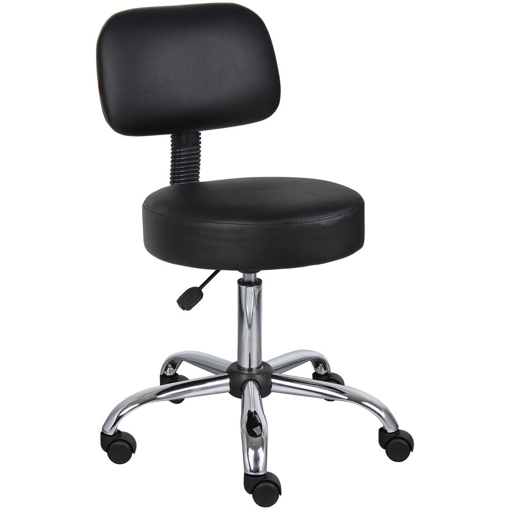Boss Office Products B245-BK Medical Spa Professional Adjustable Stool with Back 20-1/2 to 26-1/2" Seat Height, 16 x 16" Seat