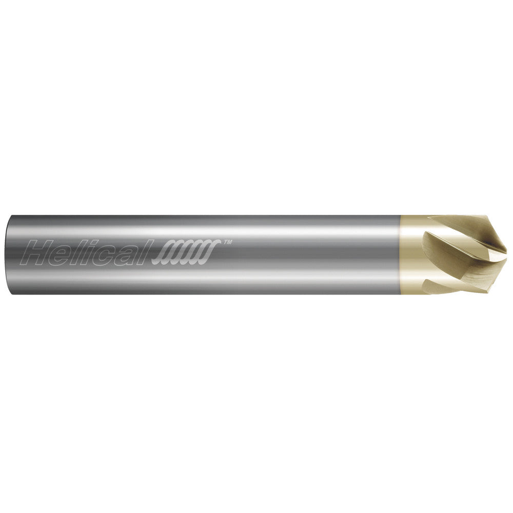 Helical Solutions 88470 Chamfer Mill 3/8" Dia, 3/8" Shank Dia, 120 deg, 5 Flute, Solid Carbide, Single End