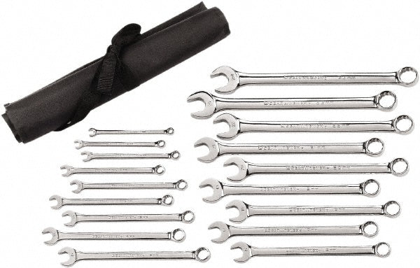 GEARWRENCH 81920 Combination Wrench Set 18 Pc, 18 mm 19 mm 20 mm 21 mm 22 mm 23 mm & 24 mm Wrench, Metric