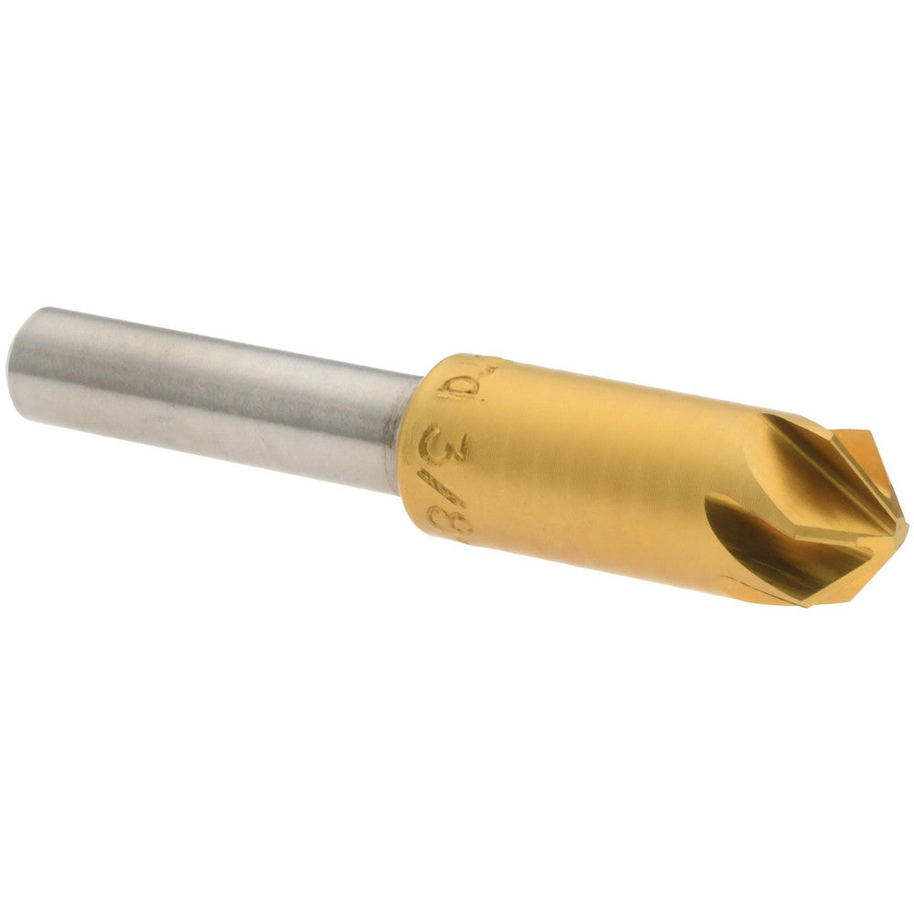 M.A. Ford 79T037504 Countersink 3/8" Head Dia, 100.00 deg Included Angle, 6 Flute, High-Speed Steel, Right Hand Cut