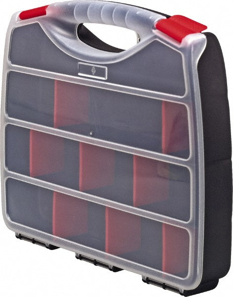 Quantum Storage ORG80322 30 Compartment Black Bottom with Clear Top Small Parts Double Sided Organizer