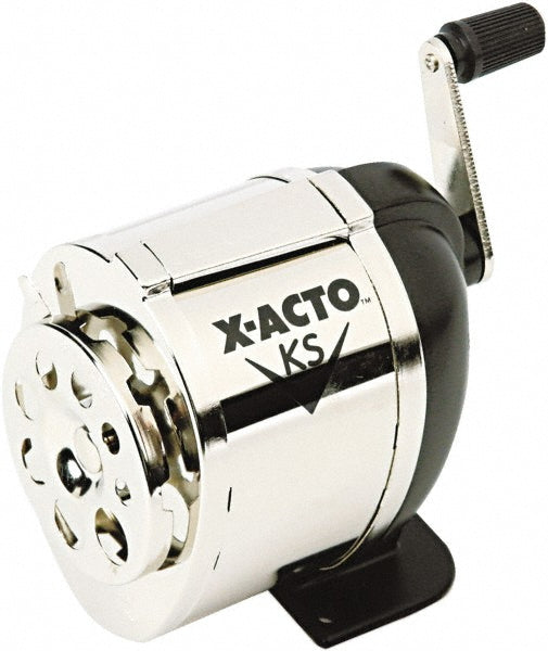 X-ACTO EPI1031LMR Pencil Sharpeners Style Table Wall Power Source Manual Shape Round Housing Material Steel Color Black Number Of Holes 8.000