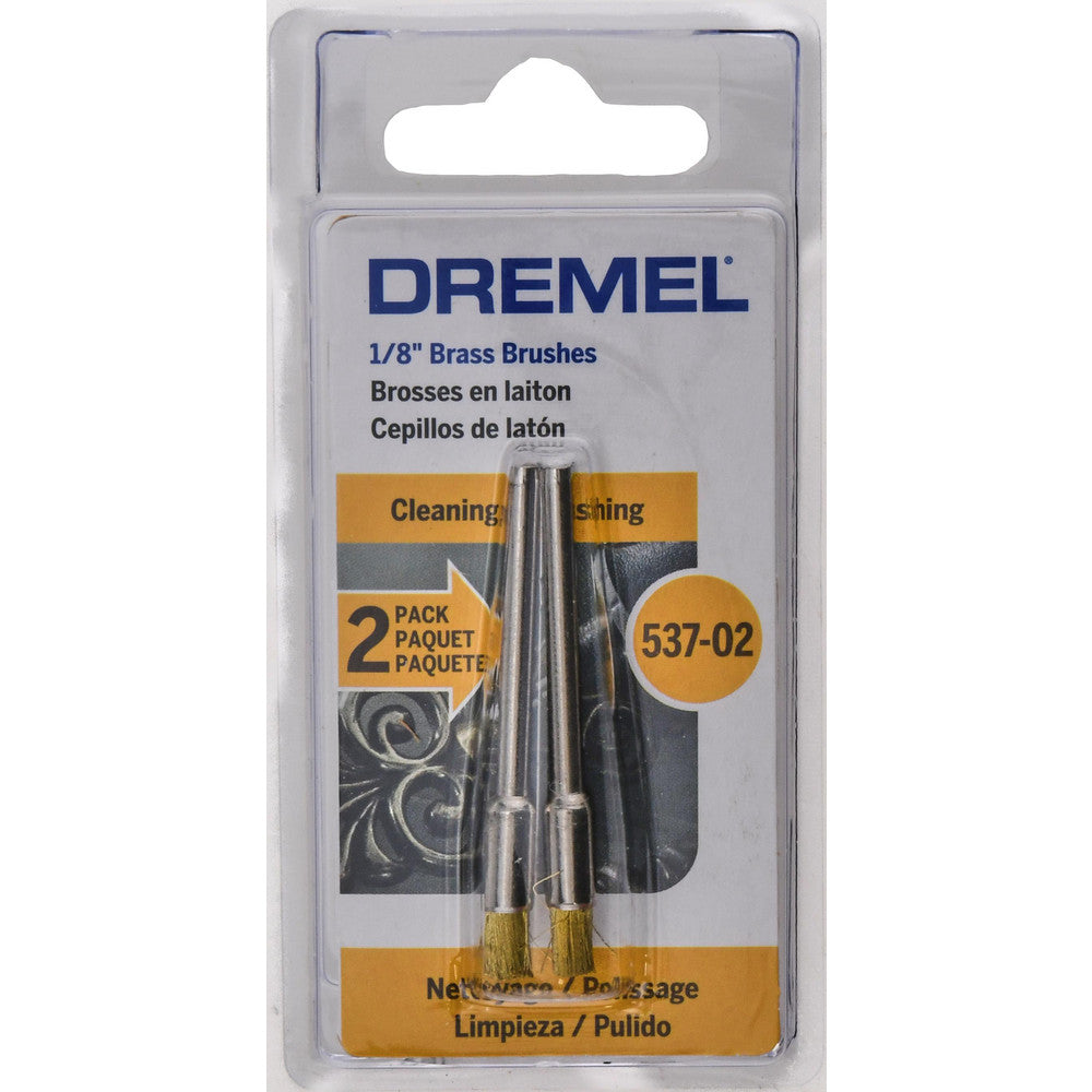 Dremel 537-02 End Brushes 1/8" Dia, Brass, Flat Faced Wire