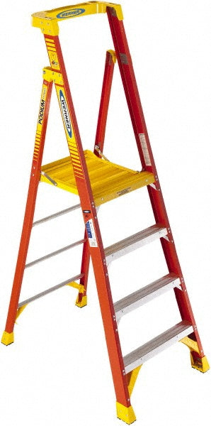 Werner PD6204 4 Step Fiberglass Foldable Step Ladder Type IA 300 lb Capacity 6' Height