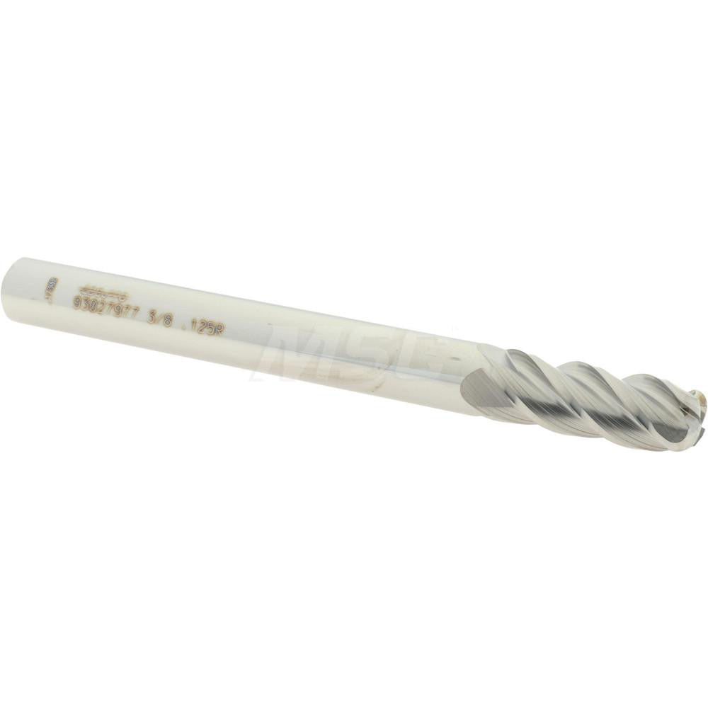 Accupro 93027977 Corner Radius End Mill 3/8" Dia, 1" LOC, 1/8" Radius, 4 Flutes, Solid Carbide