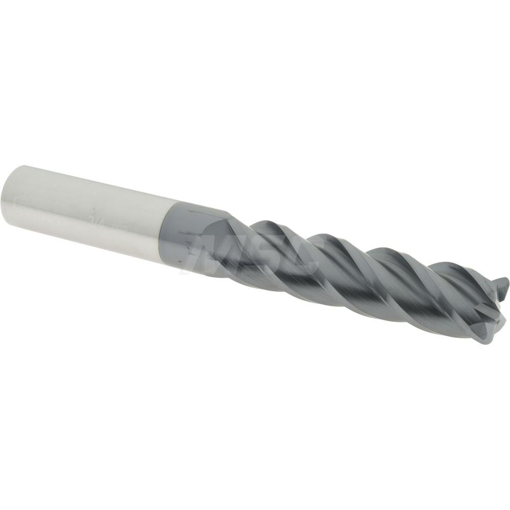 Accupro 93028827 Corner Radius End Mill 3/4" Dia, 3" LOC, 0.09" Radius, 4 Flutes, Solid Carbide