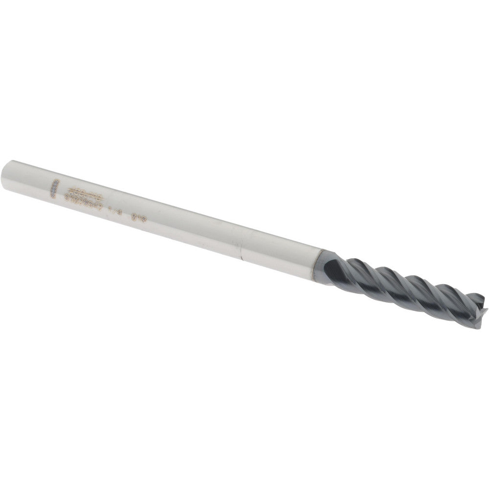 Accupro 93028942 Corner Radius End Mill 1/4" Dia, 1" LOC, 0.01" Radius, 4 Flutes, Solid Carbide