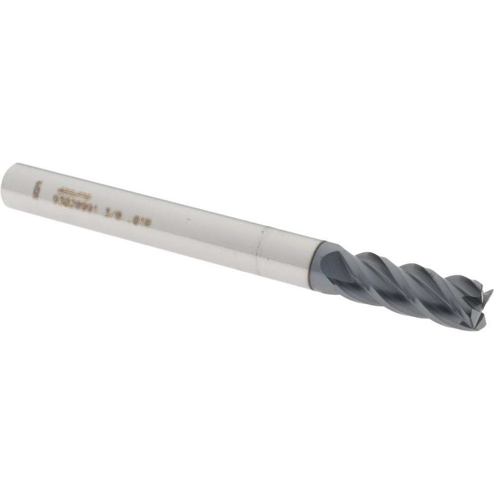 Accupro 93028991 Corner Radius End Mill 3/8" Dia, 1" LOC, 0.01" Radius, 4 Flutes, Solid Carbide