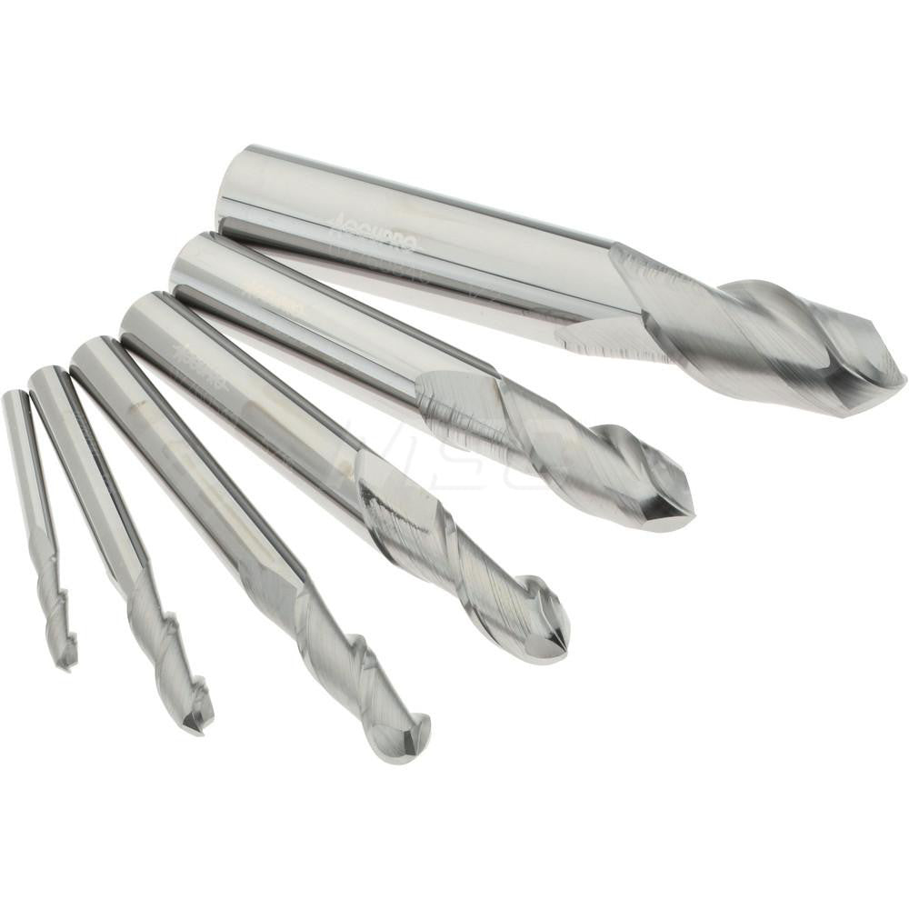 Accupro 93031243 End Mill Set 2 Flute, Ball End