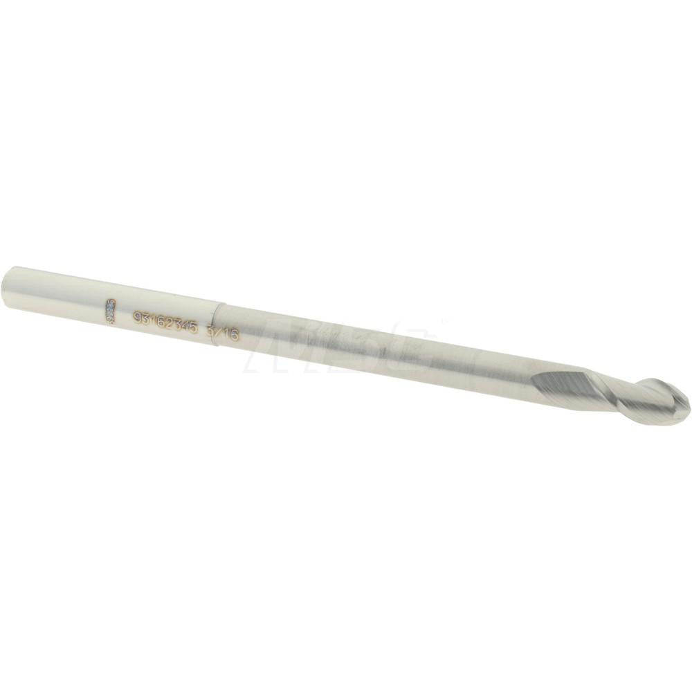 Accupro 93162345 Ball End Mill 0.1875" Dia, 0.375" LOC, 2 Flute, Solid Carbide