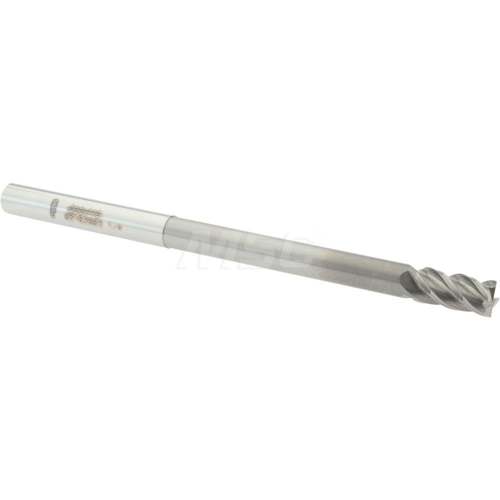 Accupro 93162683 Square End Mill 1/4'' Dia, 1/2'' LOC, 1/4'' Shank Dia, 4'' OAL, 4 Flutes, Solid Carbide