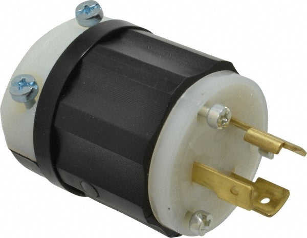 Leviton 2311-PLC Locking Inlet Plug, Industrial, L5-20P, 125V, Black & White
