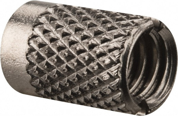 E-Z LOK 240-4-CR 1/4-20 UNC Grade 303 Stainless Steel Flush Press Fit Threaded Insert for Plastic